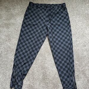Checkered Black and Gray Albion jetsetter Joggers